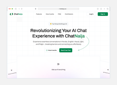 ChatNaija AI 3d motion graphics ui