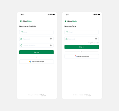 Mobile Sign Up/ Sign In product design ui