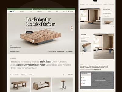 Bench - Ecommerce Furniture Website animation brand design branding clean design e commerce animation website furniture website landing page minimalist mobile online shop shop store ui ui kit uiux ux web web design website