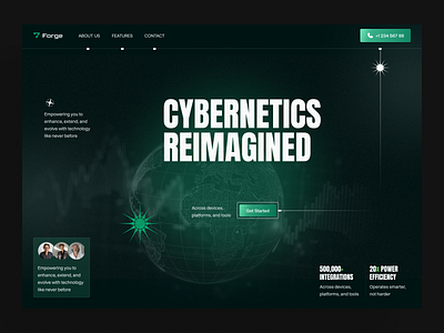 Forge - Futuristic Cybernetics cyber ui cyber ui design cybernatics web design web futuristic design futuristic website innovative ui design innovative web design innovative website ui ui design web ui design website ui