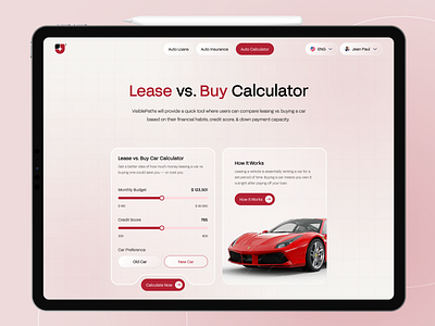 Lease Vs. Buy Calculator buy buy car car car calculator car website design herosection lease lease car lease vs buy car typography ui uiuxdesign ux uxdesign