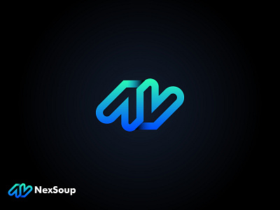 NexSoup logo/ NS logo block chain brand identity branding business logo company logo crypto gradient icon letter ns logo logo design logos n ns ns letter s technology