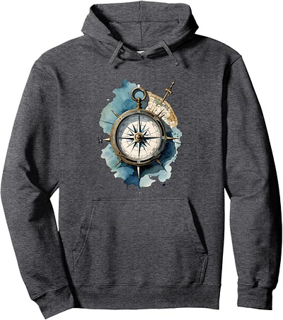 Vintage Nautical Compass Pullover Hoodie amazon clothing comfy compass fashion hoodie nautical sweatshirt vintage