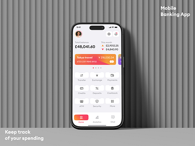 Personal Banking Mobile App appdesign applicationdesign bankingapp biometric design digitalbanking easyquick expense finance fintech income mobileapp mobileui onlinebanking onlineplatform secureapp simple trackyourfinance uiux unique