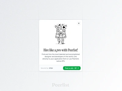 Hire Like a Pro — Modal Design design illustration modal design peerlist product design professional network subscription ui upgrade