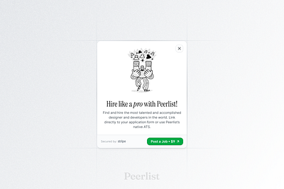 Hire Like a Pro — Modal Design design illustration modal design peerlist product design professional network subscription ui upgrade
