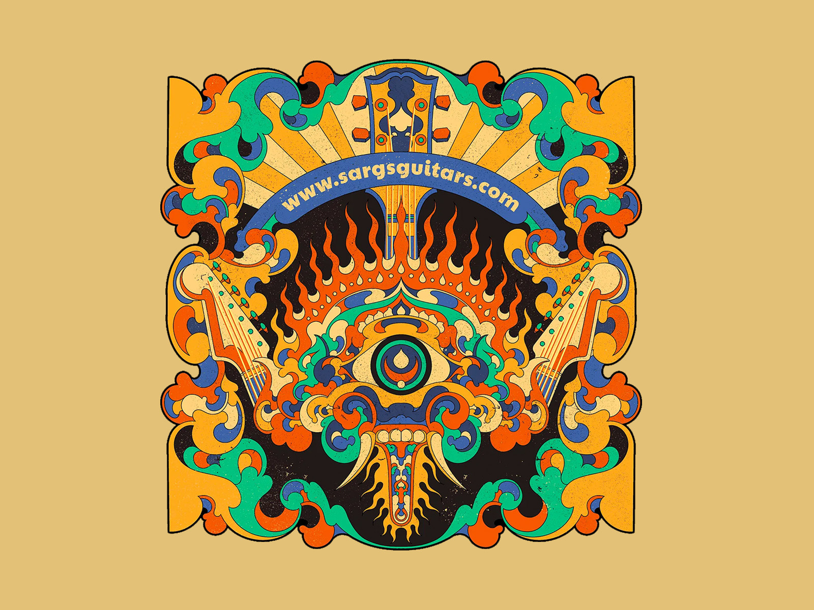 sargsguitars sticker illustration project design graphic design illustration psychedelic retro trippy unique vintage