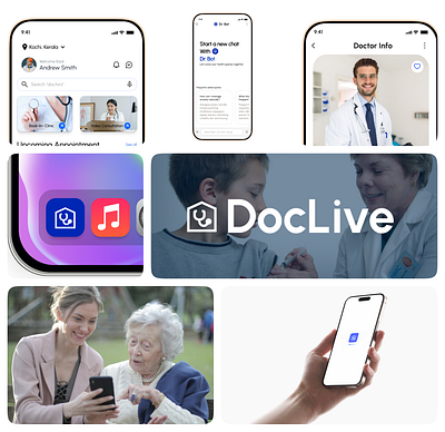 Healthcare with Doc Live App -UI SCREENS app branding graphic design healthcare with doc live app logo ui