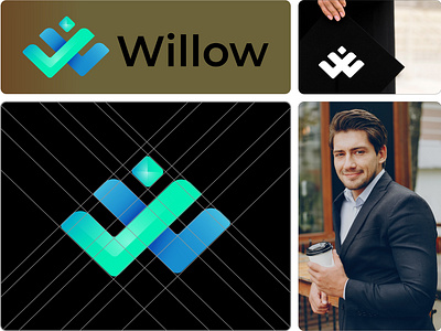 Willow, W Letter Logo Design 3d animation artificial entrepreneur gfxnahid99 graphic design interface interiordesign logocollection logoinspiration looking motion graphics saas science tech techno technology ui w letter logo design