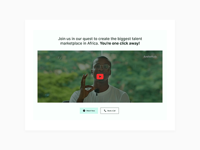 CTA Section Design for the AreteHub Website. landing page ui web web design website