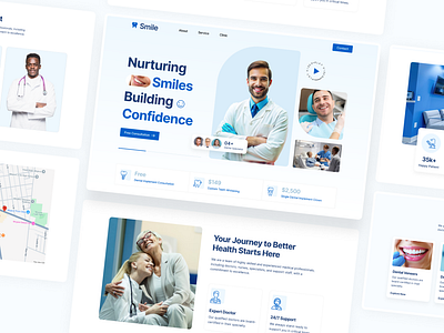 Dental Care Website Landing Page Design dental care design doctors health healthcare home page hospital landing page landing page design medical care online doctor booking uiux design web design web template web ui webflow webflow template website design