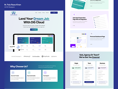 AI Job Preparation Website ai job preparation cv maker design job website landing page ui ui design ux ux design web design