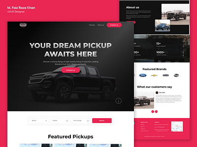 Pickup Truck Website car showroom car website design landing page pickup truck ui ui design ux ux design web design