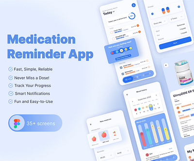 Medication Reminder App animation app case design health ios new ui