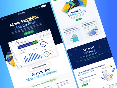 SimpliPay - Make Payment Hassle-Free banking design fintech landing page money payment website ui ui design ux ux design web design