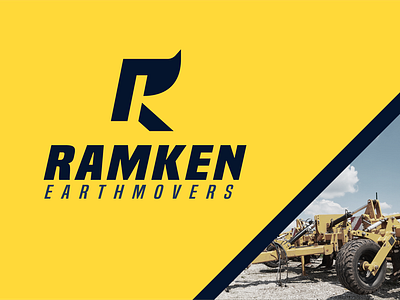 RamKen Earthmovers brand guidelines brand identity branding construction earthmover heavy equipment logo logo design monogram pictorial safety vector