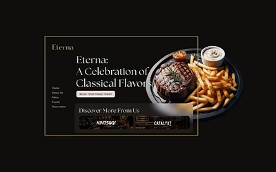 Eterna - Fine Dining Landing Page design landing landing page typography ui