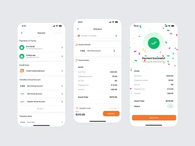 Furnio | Payment, Checkout & Payment Success Screen Mobile App animation branding design furniture graphic design illustration minimalist mobile app modern ui user experience user flow user interfaces