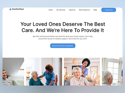 Branding: Dedicated Care for Your Loved Ones accessibility features caregiving platform clean interface compassionate care elderly care family support healthcare branding healthcare services healthcare website home assistance intuitive navigation medical assistance patient care professional services responsive web design service consultation support services trust building design user friendly layout wellness platform