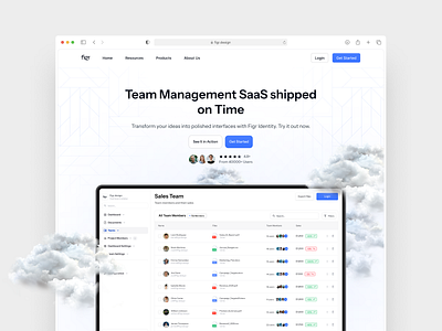 SaaS Landing page dashboard landing page light theme management minimal product design saas saas home page saas landing page saas web design saas website sales sales dashboard ui ui component ux web web app web design website