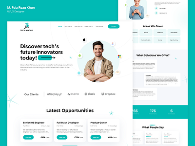 Tech Recruitment Website agency design landing page software company ui ui design ux ux design web design