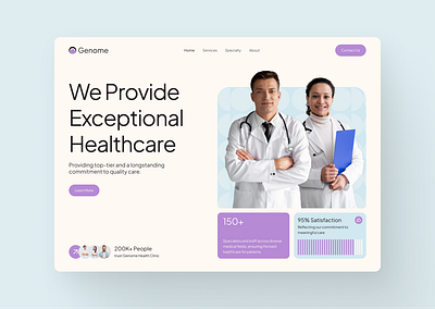 Genome - Health Clinic Website doctor health health clinic healthcare hospital landing page medical ui website