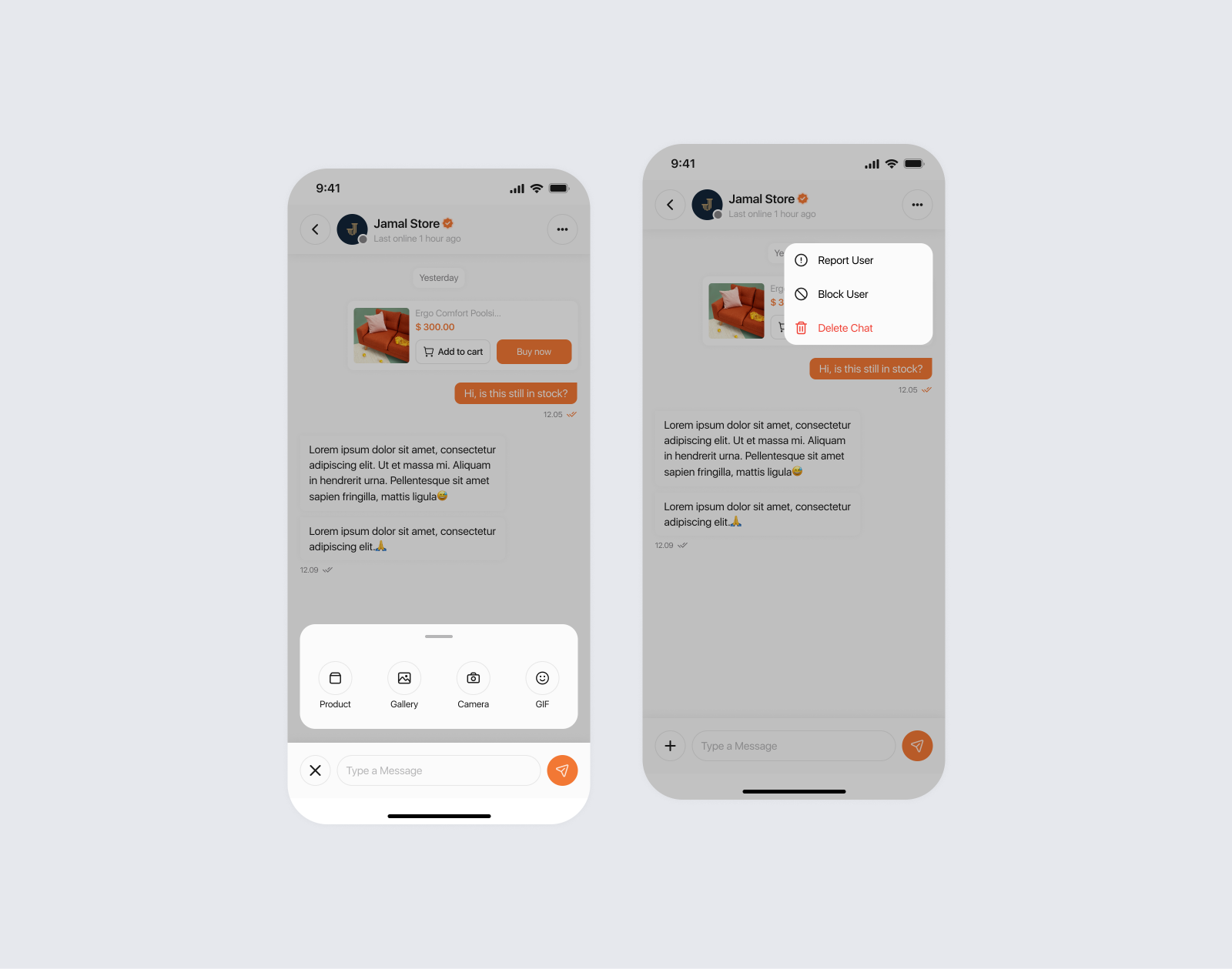 Furnio | Chat Feature Screen Mobile App animation chat design feature furniture graphic design mobile mobile app notification ui user experience user flow user interfaces
