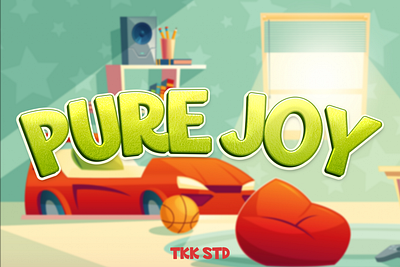 Pure Joy – All Caps Funny Gaming Font animation branding children display font font fun funny gaming kids playful poster youtube