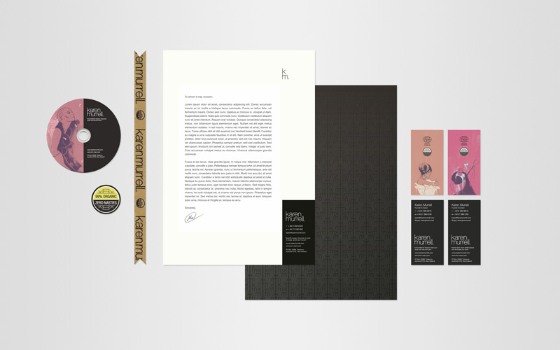 Karen Murrell Brand and Stationery Set beauty branding design flat logo graphic design illustration logo modern logo skincare typography vector