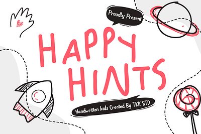 Happy Hints – Kids Doodle Handwriting Font book branding children design display font font gaming handwritten handwritting kids poster schools youtube