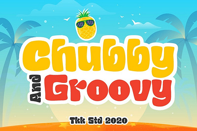 Chubby and Groovy – Kids Retro Font bold branding children display font font fun funny gaming groovy movie playful poster youtube