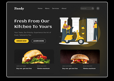 foody figma food landing pager order ui ux webdesign