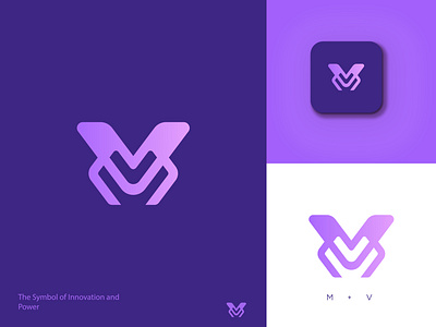 MV Logo Design abstract branding design graphic design icon logo logo design