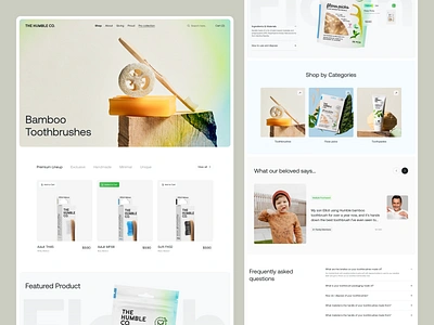 Eco Oral Care E-Commerce UI bamboo toothbrush website dental dental hygiene website dental product website eco website design green dental product oral care e commerce oral care uiux oral care website oral products e commerce toothpaste website ui web design website