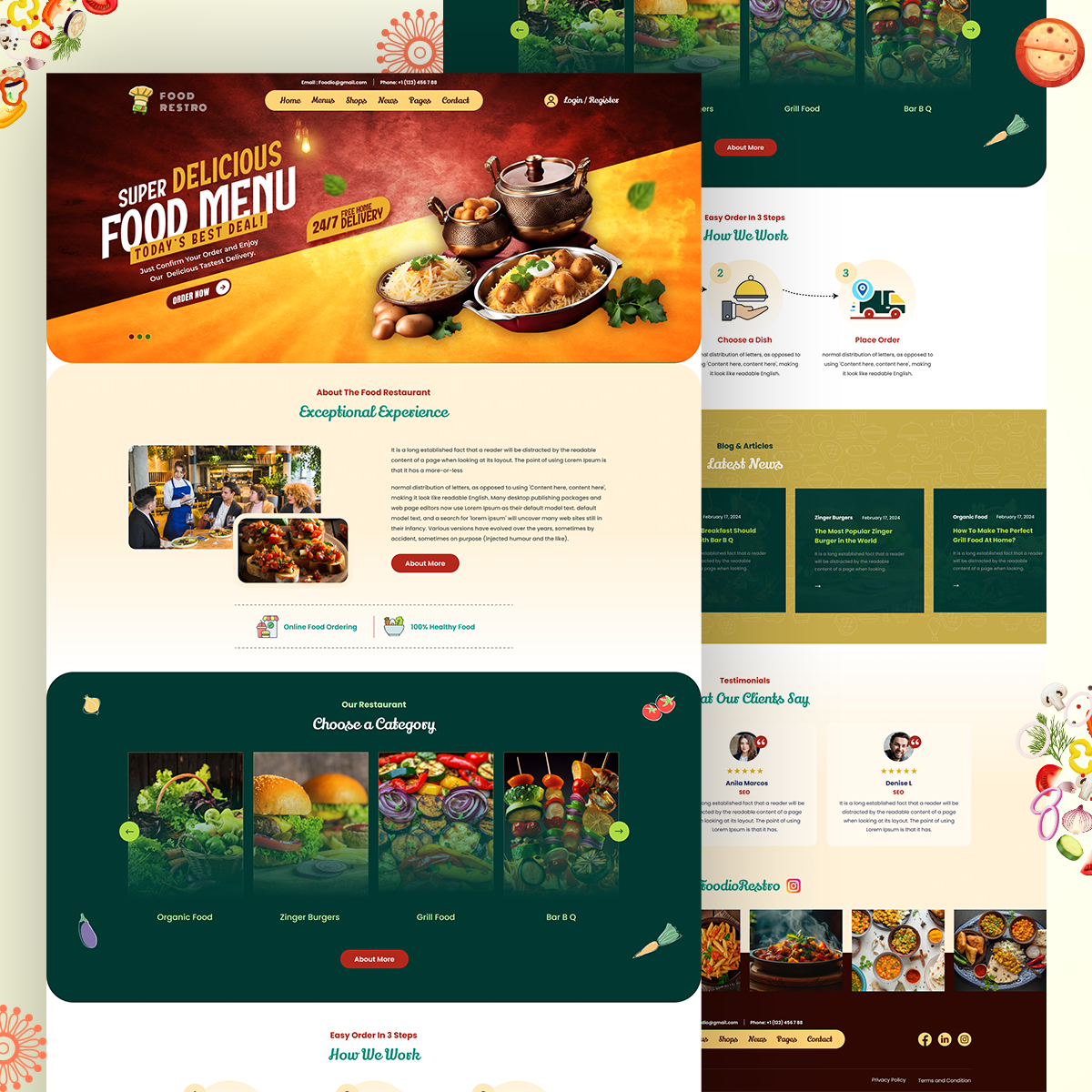 Restaurant Website Landing Page landing page restaurant website website landing page website page