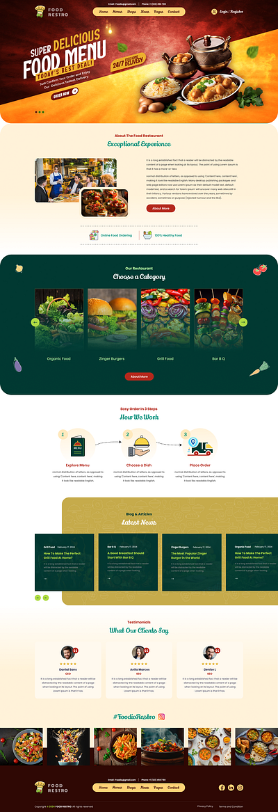 Restaurant Website Landing Page landing page restaurant website website landing page website page