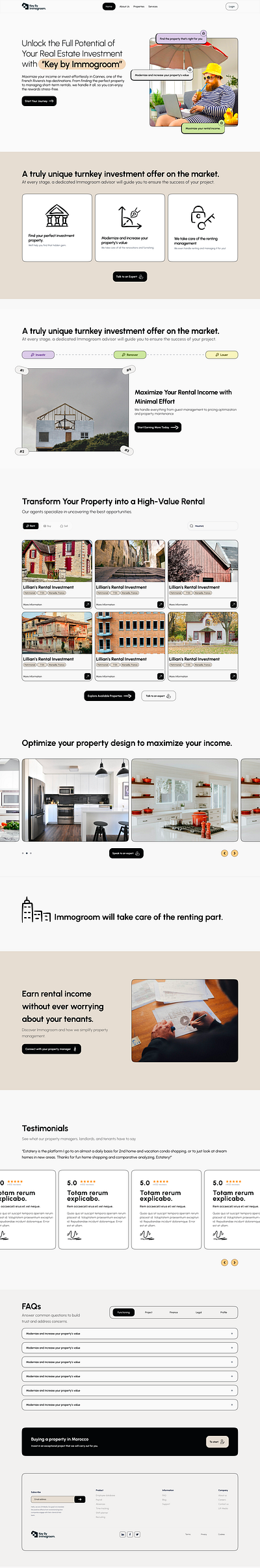 Landing page / Real estate branding landingpage realestate ui ux