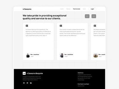 Testimonials design fashion reviews suits testimonials ui uidesign webdesign