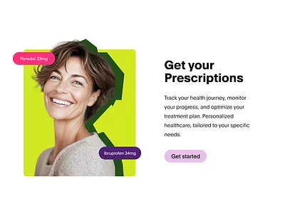 Subtext header for healthtech app ui