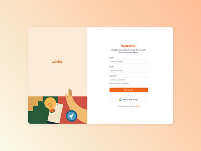 Freelance Social Network Sign Up Form - Works design exploration freelance freelance app graphic design sign up page ui ux web ui