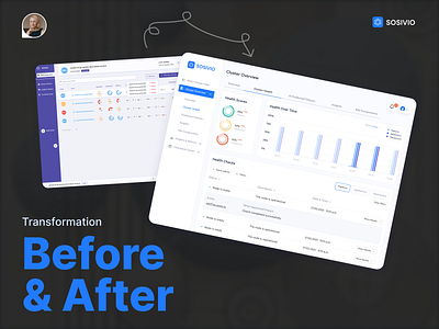 Design Transformation Overview ✦ Sosivio before and after dashboard design evolution improved user experience interface makeover old vs new product redesign saas transformation uiux design uxui transformation