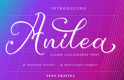 Anilea a Classy Calligraphy Font branding calligraphy classy font creative designs fonts logo lovely font typography wedding