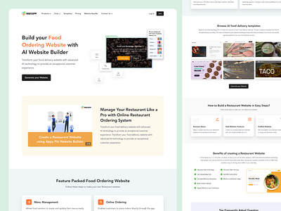 Food Ordering Website Landing Page branding design graphic design interaction interface landingpage ui ux web