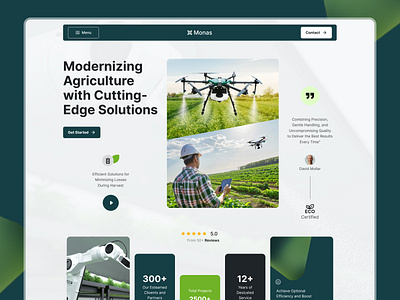 Agriculture technology landing page agricultural agriculture agriculture ui agro tech design branding crops cultivation design drone drone control farmer farming firqah firqah lab green smart farming tech ui ui designer uiux