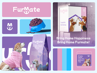 FurMate | Pet Food Logo Branding | Orbix Studio animal bento design brand identity branding cat dog fur graphic design illustration logo logo design logotype monogram orbix studio pet food pet shop petfood petfoodpackaging symbol typography