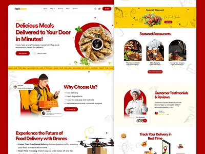 Food Delivery Website Landing Page UI delivery design design ui favorite food food food delivery landing page food website landing page ui langing page order order now ui website website ui