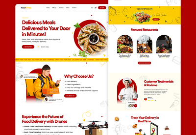 Food Delivery Website Landing Page UI delivery design design ui favorite food food food delivery landing page food website landing page ui langing page order order now ui website website ui