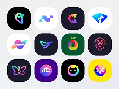 icon logo colorful collection app best branding business cat color colorful corporate future icon logo logo design mark minimal modern solid start up strong technology ui