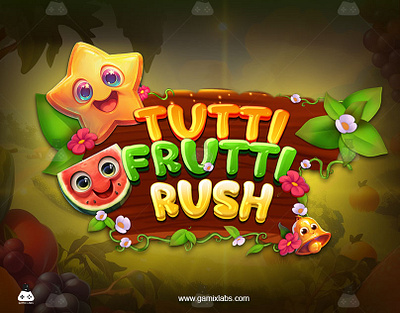 Tutti Frutti Rush – Fun Fruit Faces & Slot Symbols 2d artwork animation fruit slot character fruit slot services fruit slot theme ui ux fruit slot ui ux game characters game development gamix labs illustration slot slot art services slot services