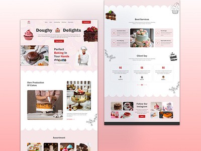 Cake Shop Landing Page bakery business cafe cafeteria cake chocolate confectionery cream croissant cupcake dessert food fresh landing pastry patisserie shop sweet ui website